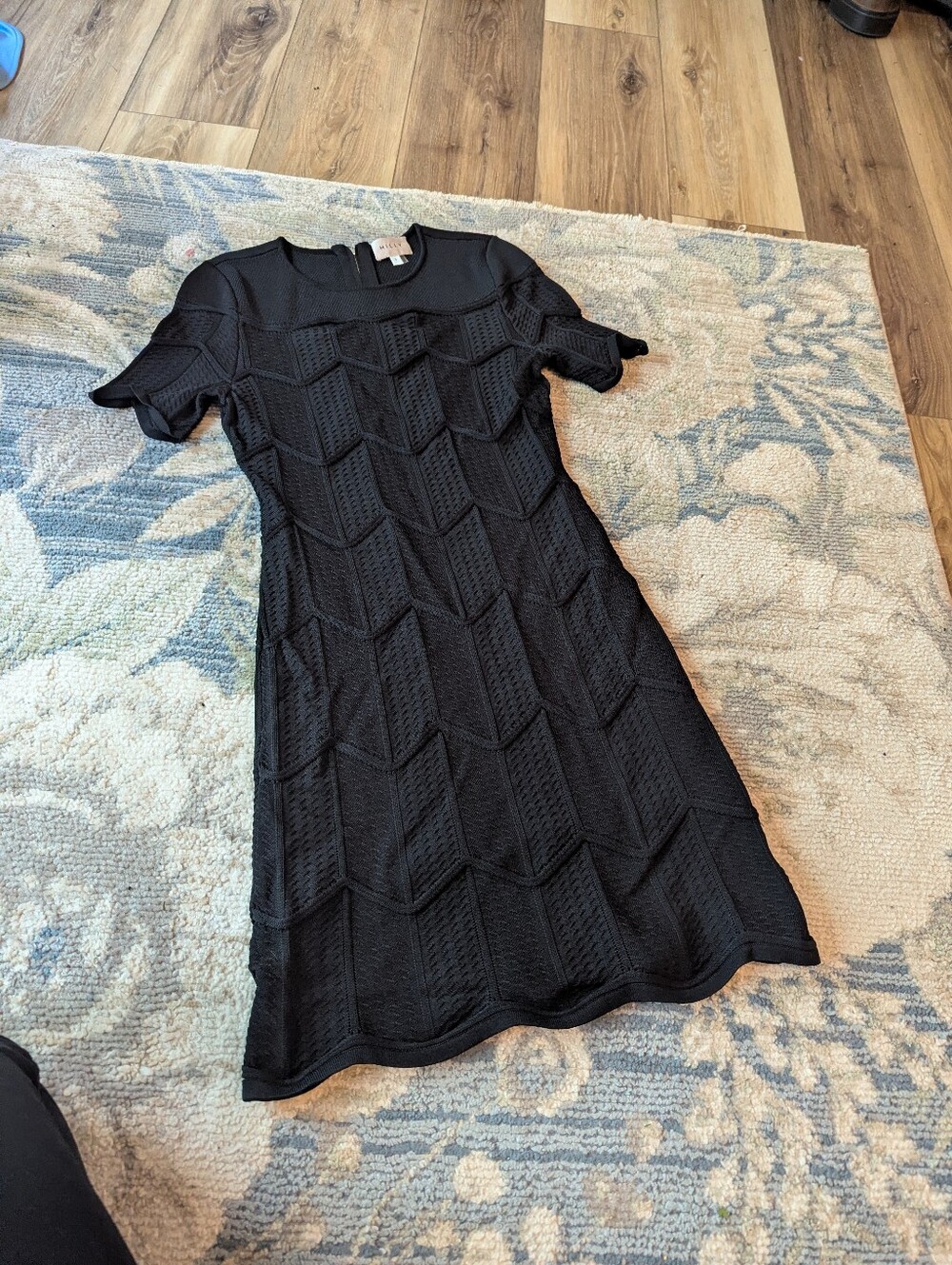 Milly Textured Short Sleeve Bodycon Mini Dress